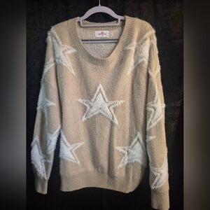 R2 Beige Star Pattern Sweater